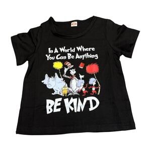 Dr Seuss Be Kind Toddler Black Graphic Tee Size 2T 3T